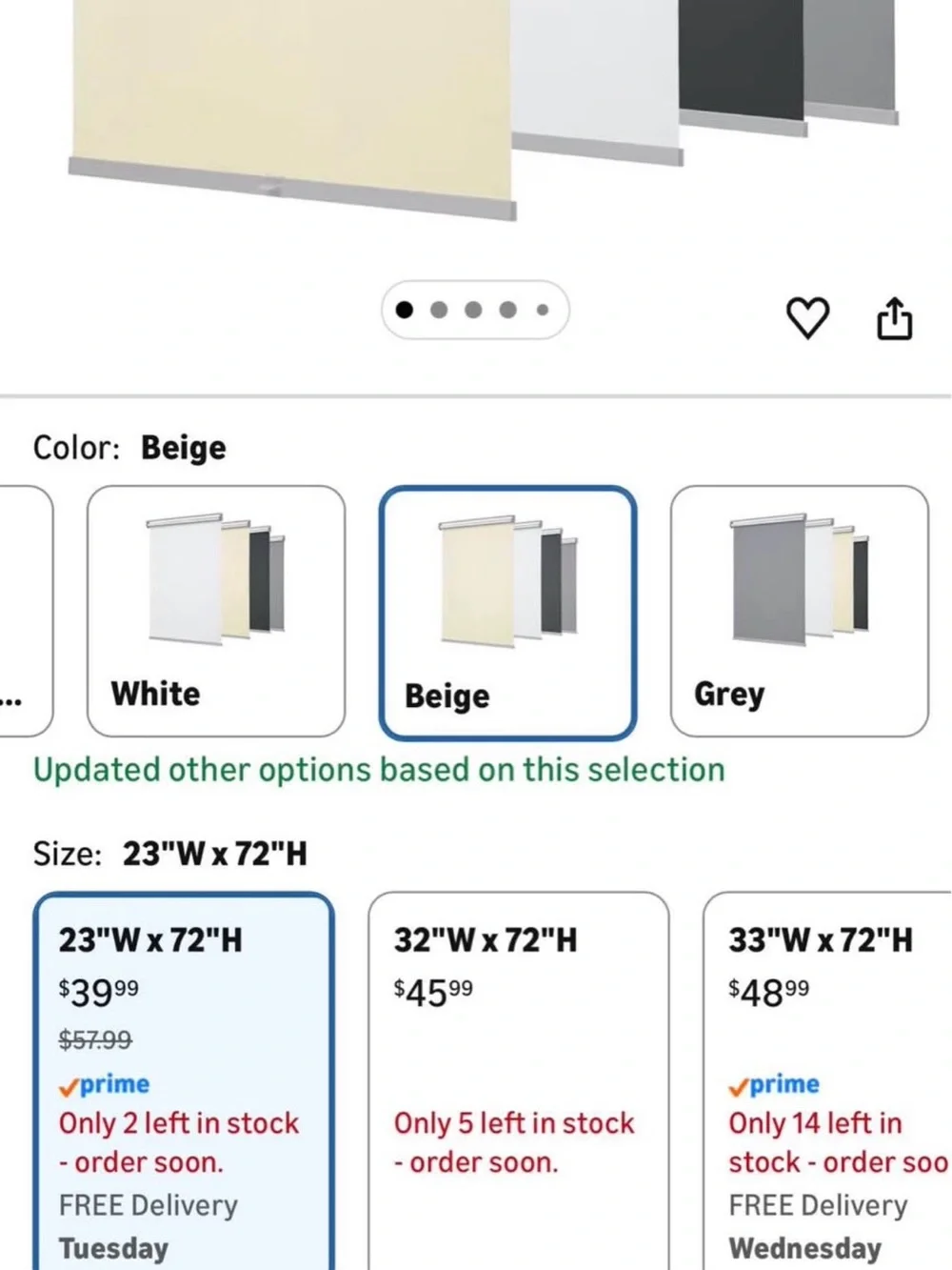 Changshade Blackout Roller Shades for Windows, Room Darkening Thermal